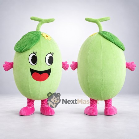 Melon Mascot Costume - Green, Pink Gloves and Shoes Melon Mascot Costume - Green, Pink Gloves and Shoes