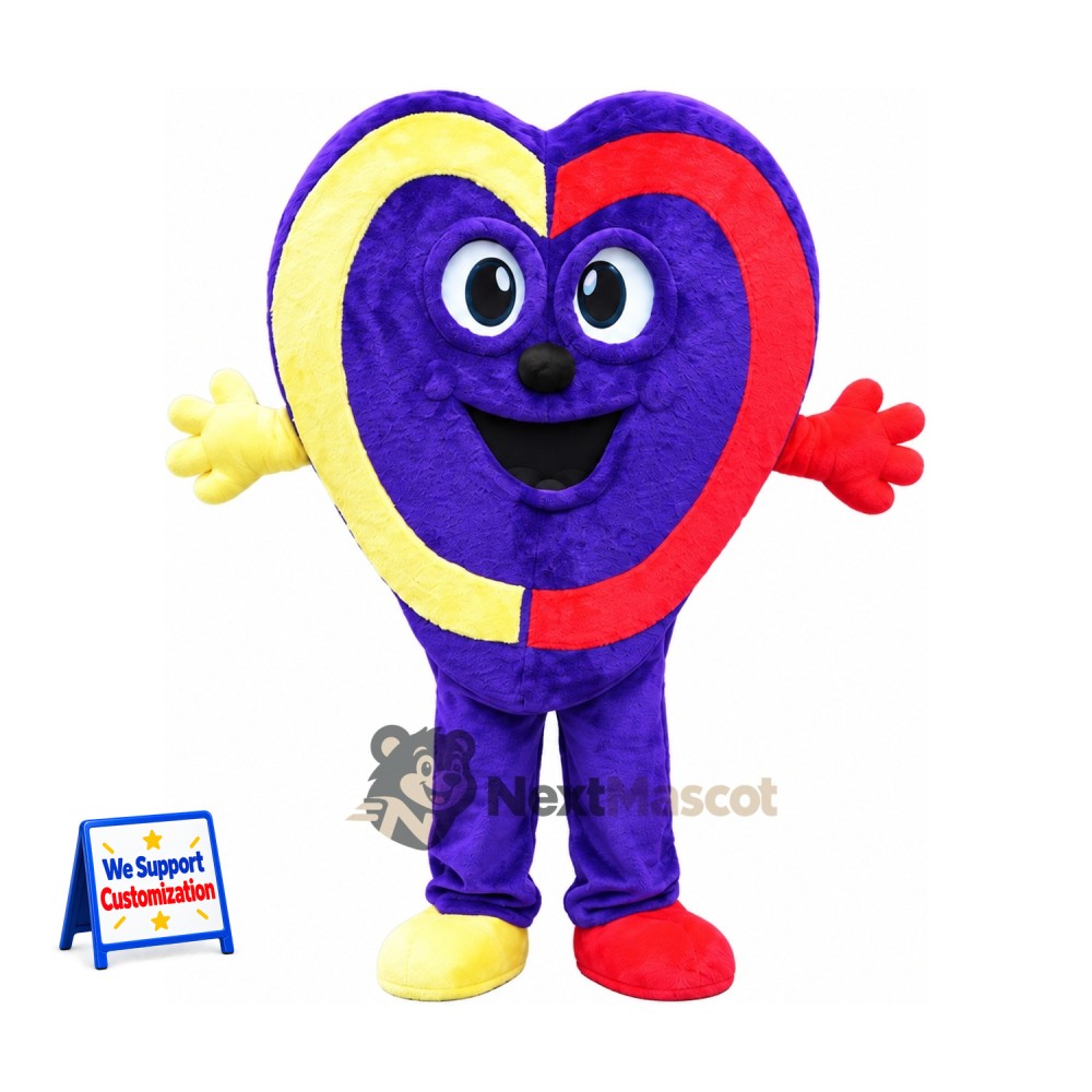Heart Mascot Costume - Multicolor Heart Mascot Costume - Multicolor