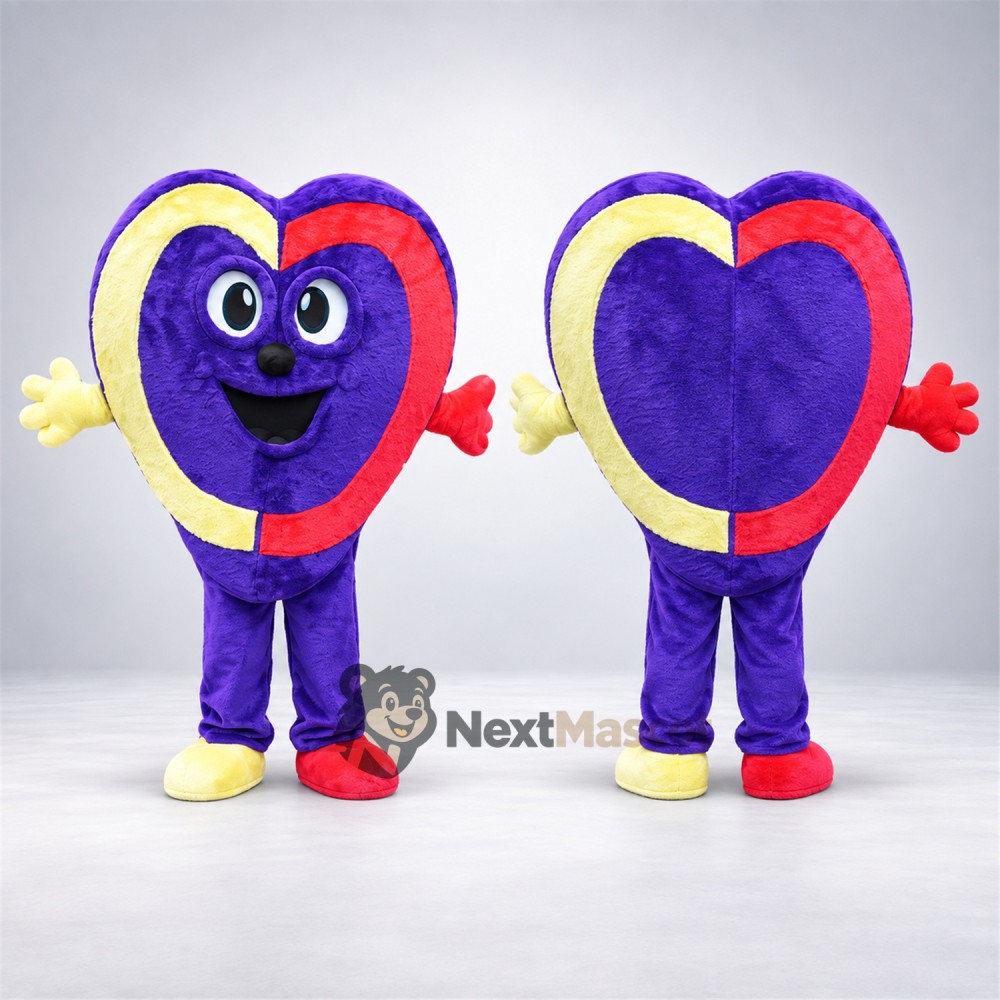 Heart Mascot Costume - Multicolor Heart Mascot Costume - Multicolor