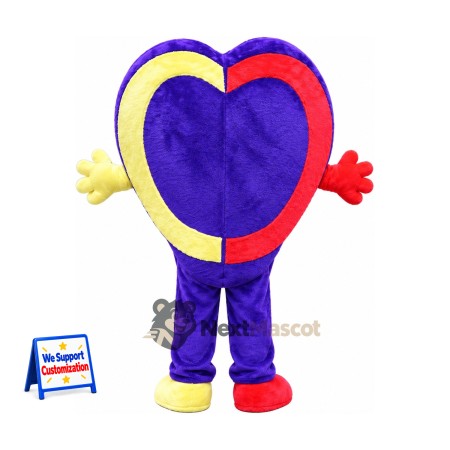 Heart Mascot Costume - Multicolor Heart Mascot Costume - Multicolor