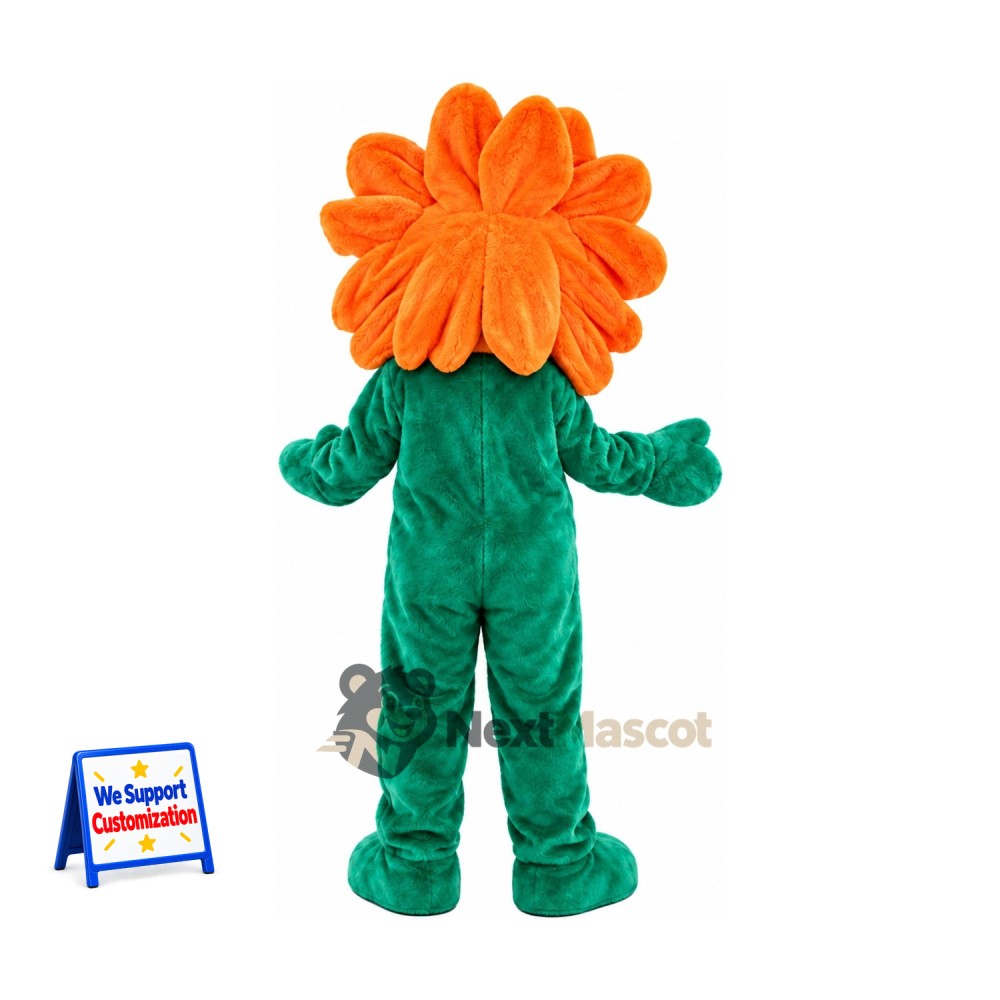 Flower Mascot Costume - Orange, Green Body Flower Mascot Costume - Orange, Green Body