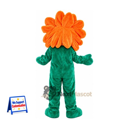 Flower Mascot Costume - Orange, Green Body Flower Mascot Costume - Orange, Green Body