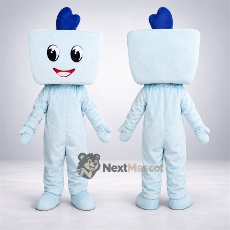 Square Head Character Mascot Costume - White Square Head Character Mascot Costume - White