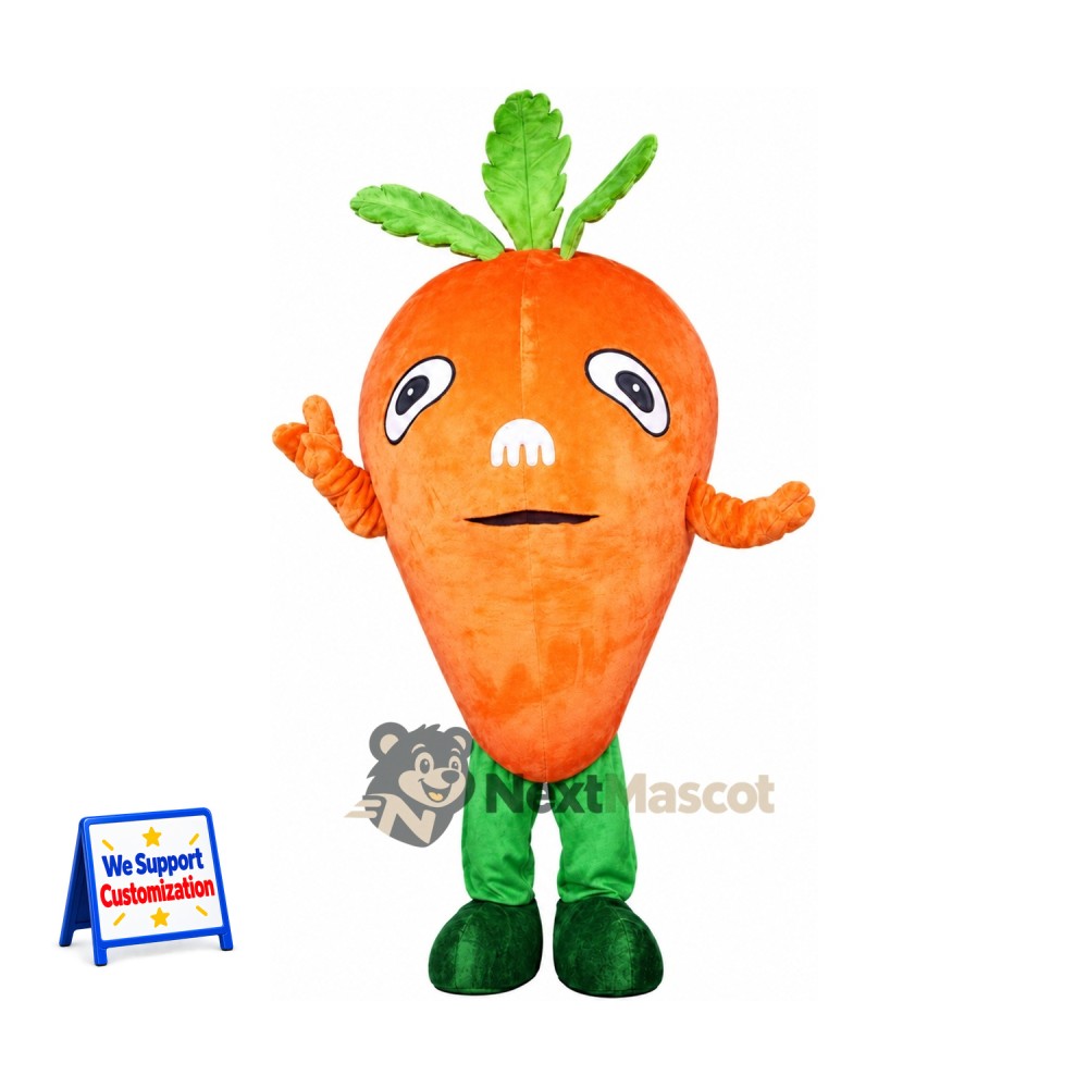 Carrot Mascot Costume - Green Boots Carrot Mascot Costume - Green Boots