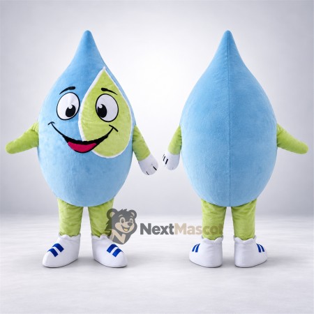 Water Drop Mascot Costume - Blue and Green for Parades Water Drop Mascot Costume - Blue and Green for Parades