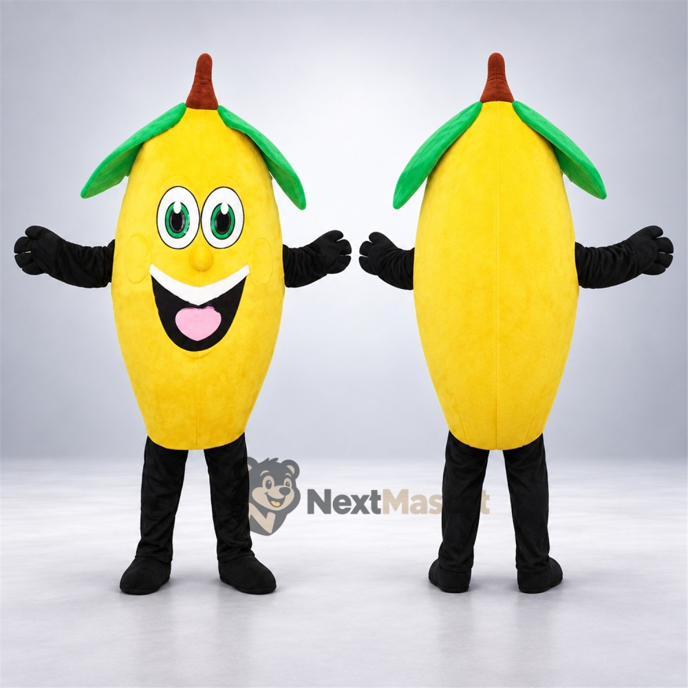 Mango Mascot Costume - Yellow, Black Arms and Legs Mango Mascot Costume - Yellow, Black Arms and Legs