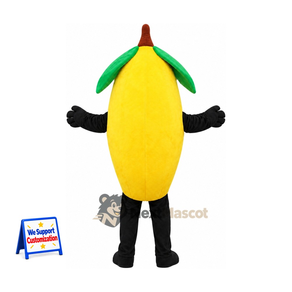 Mango Mascot Costume - Yellow, Black Arms and Legs Mango Mascot Costume - Yellow, Black Arms and Legs