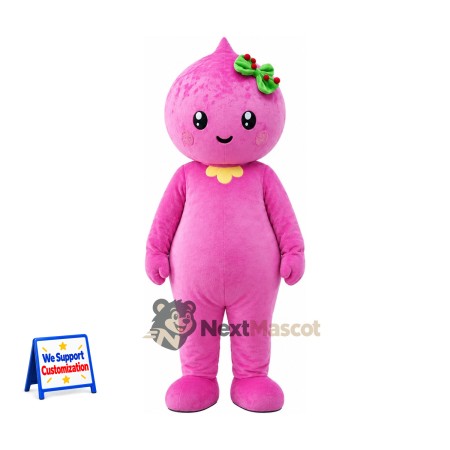 Fruit Head Character Mascot Costume - Pink Fruit Head Character Mascot Costume - Pink
