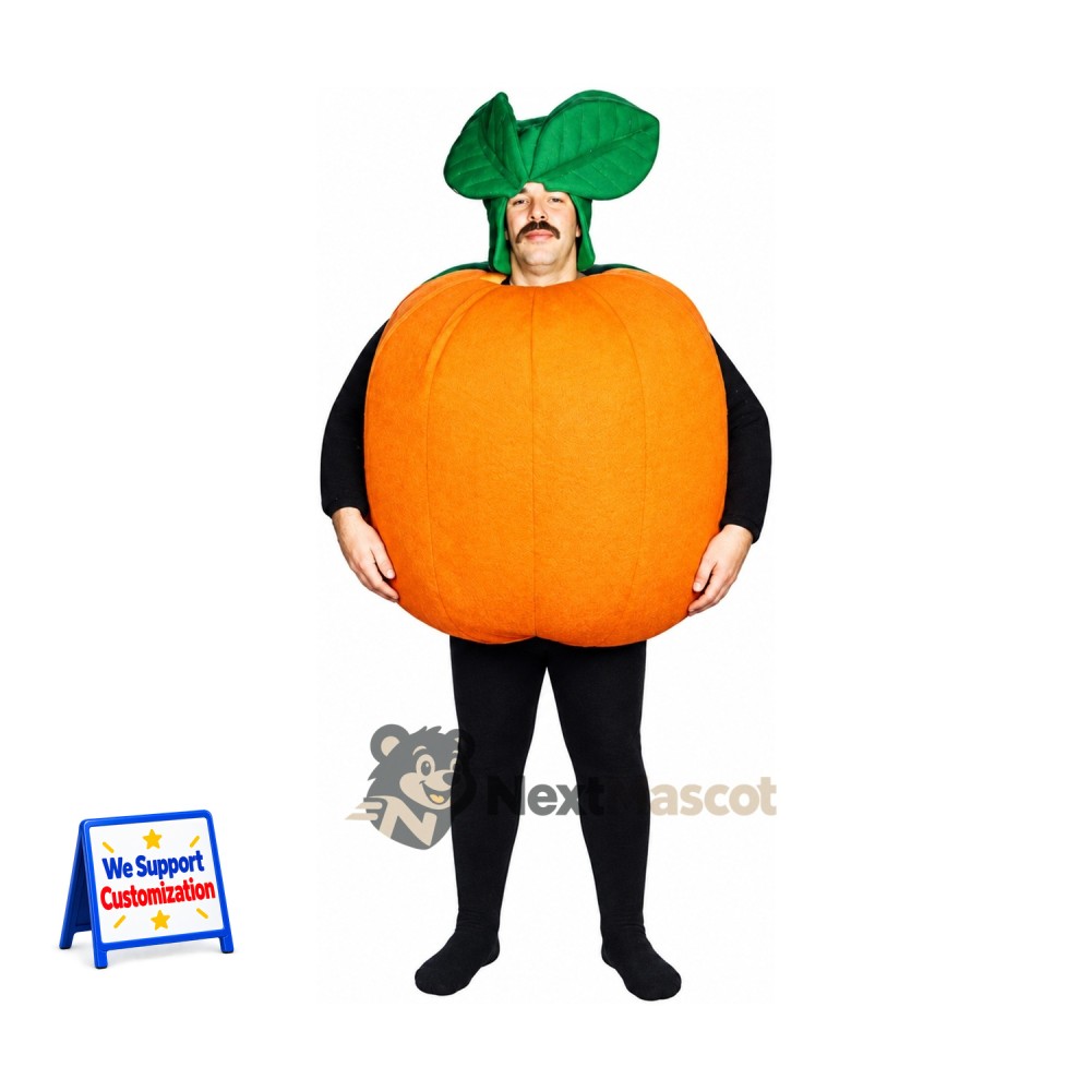 Pumpkin Mascot Costume - Open Face for Food Festivals Pumpkin Mascot Costume - Open Face for Food Festivals