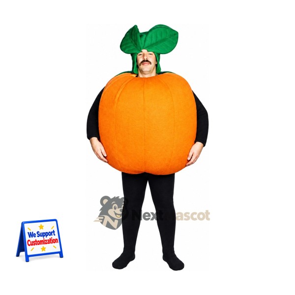 Pumpkin Mascot Costume - Open Face for Food Festivals