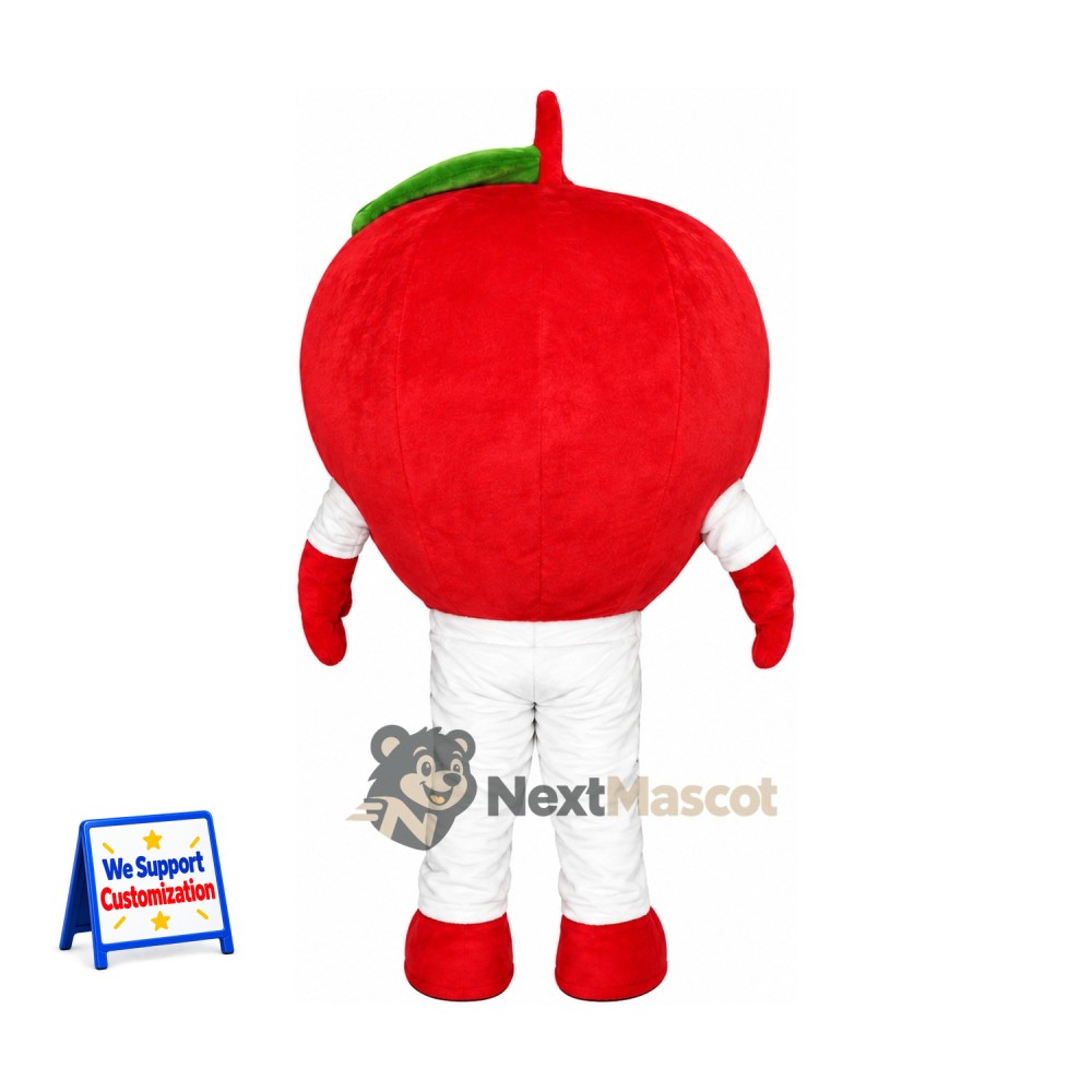 Apple Mascot Costume - Red, White Pants and Oval Eyes Apple Mascot Costume - Red, White Pants and Oval Eyes