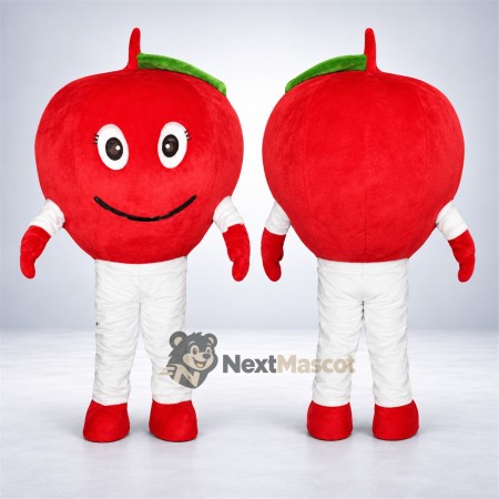 Apple Mascot Costume - Red, White Pants and Oval Eyes Apple Mascot Costume - Red, White Pants and Oval Eyes