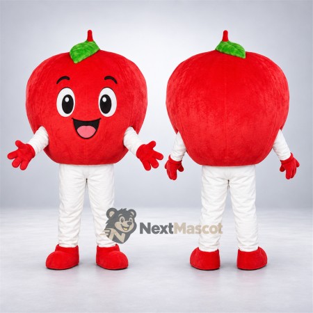 Apple Mascot Costume - Red, White Pants and Open Smile Apple Mascot Costume - Red, White Pants and Open Smile