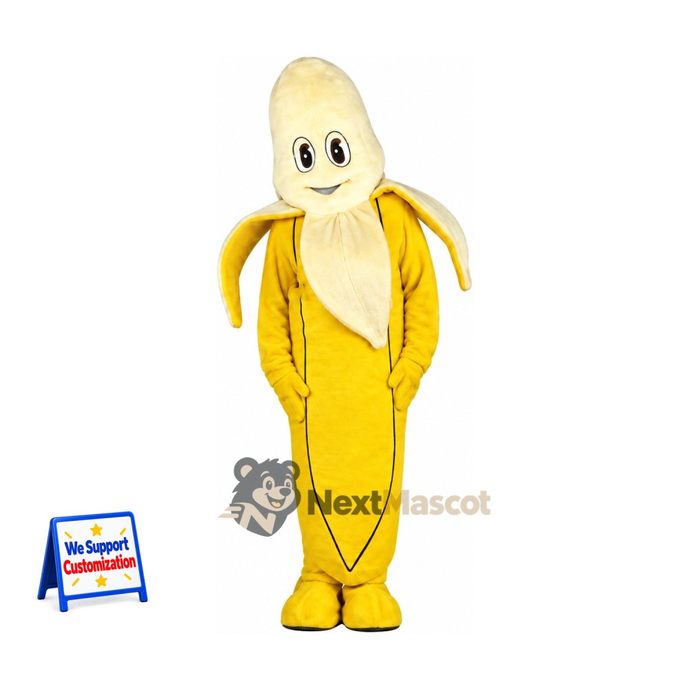 Peeled Banana Mascot Costume - Cream Face Peeled Banana Mascot Costume - Cream Face