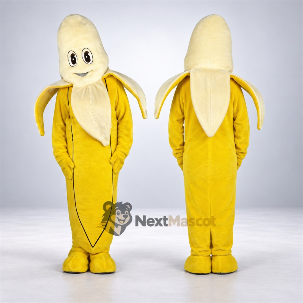 Peeled Banana Mascot Costume - Cream Face Peeled Banana Mascot Costume - Cream Face