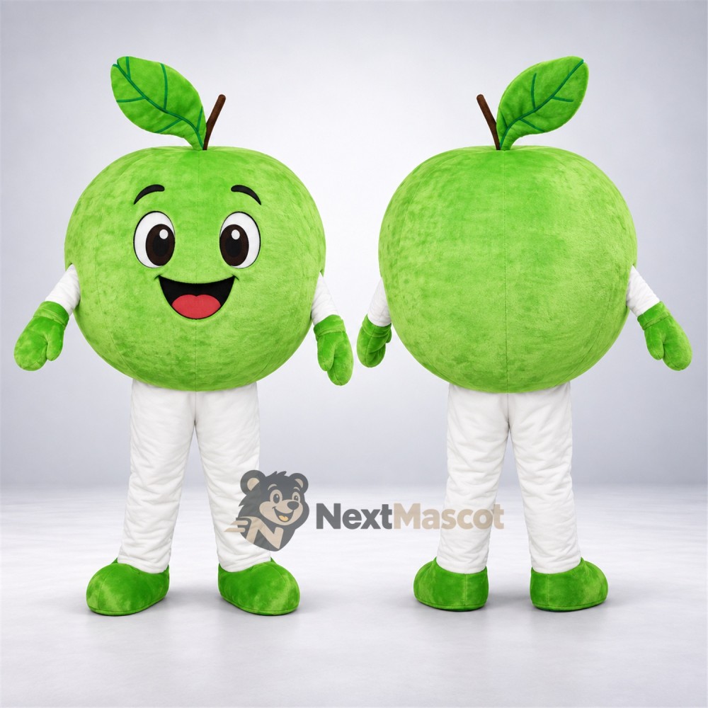 Apple Mascot Costume - Green, White Pants