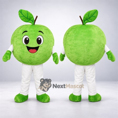 Apple Mascot Costume - Green, White Pants