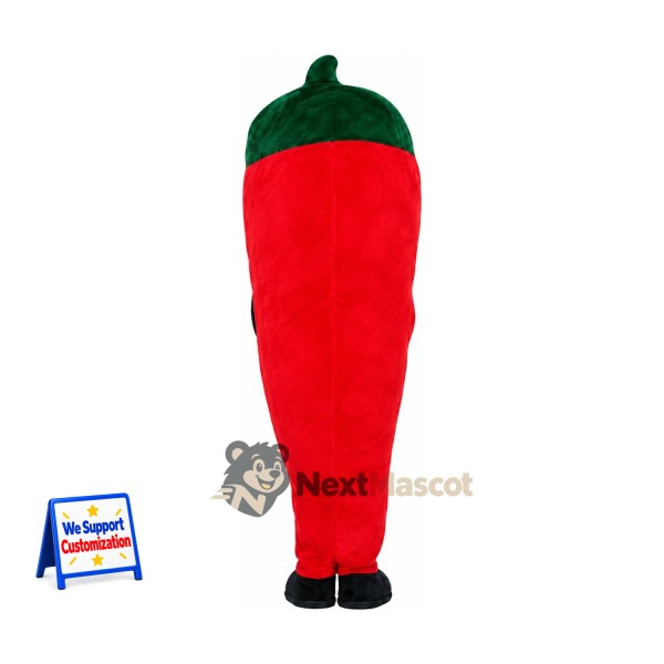 Chili Pepper Mascot Costume - Red, Open Face