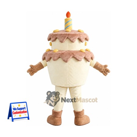 Birthday Cake Mascot Costume - Single Candle for Food Festivals Birthday Cake Mascot Costume - Single Candle for Food Festivals