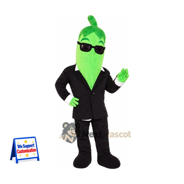 Chili Pepper Mascot Costume - Green, Suit