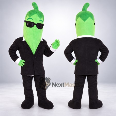 Chili Pepper Mascot Costume - Green, Suit Chili Pepper Mascot Costume - Green, Suit