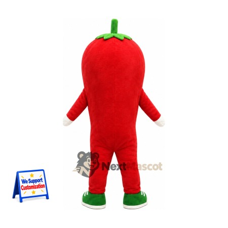 Chili Pepper Mascot Costume - Red, Green Shoes Chili Pepper Mascot Costume - Red, Green Shoes