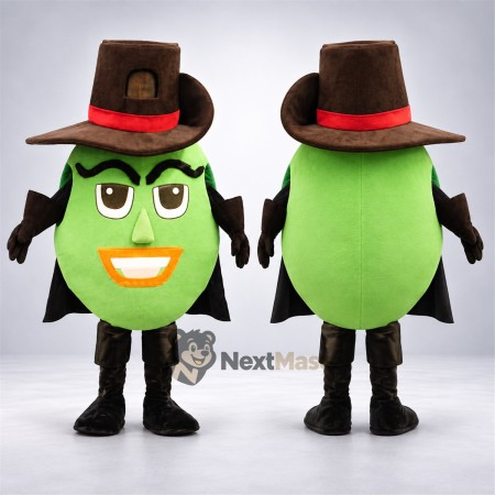 Apple Mascot Costume - Green, Brown Hat Apple Mascot Costume - Green, Brown Hat
