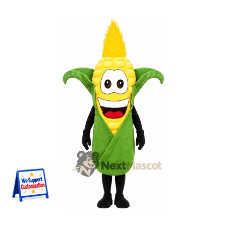Corn Mascot Costume - Green Husk and Black Legs Corn Mascot Costume - Green Husk and Black Legs