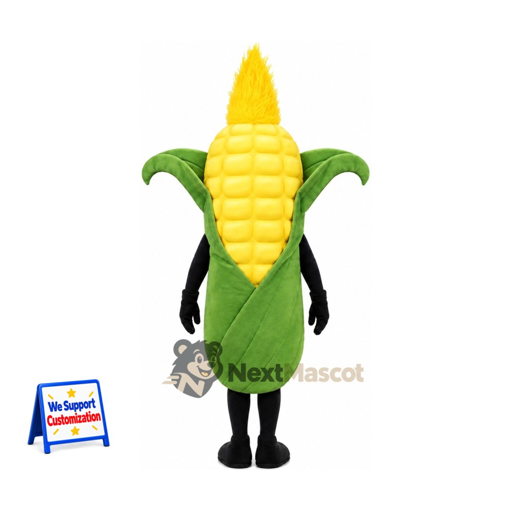 Corn Mascot Costume - Green Husk and Black Legs Corn Mascot Costume - Green Husk and Black Legs