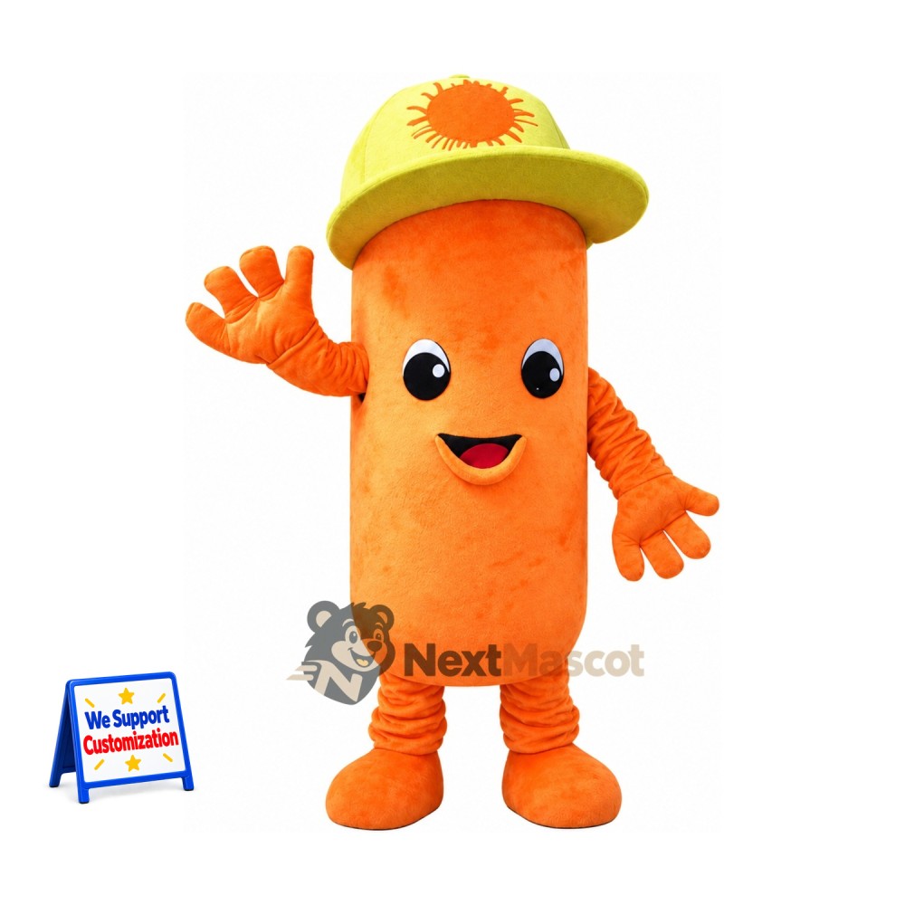 Carrot Mascot Costume - Yellow Cap Carrot Mascot Costume - Yellow Cap