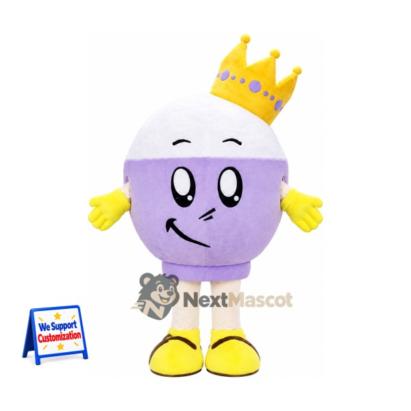 Ball Mascot Costume - Purple, Crown