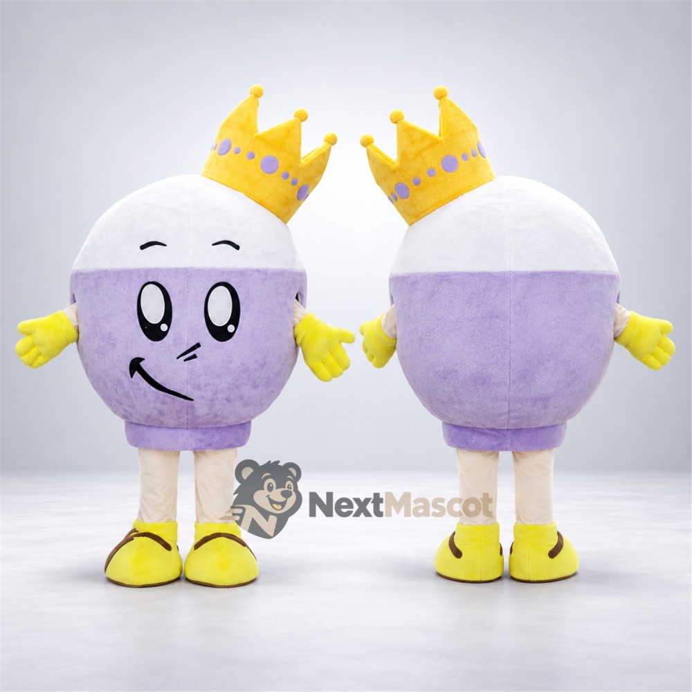 Ball Mascot Costume - Purple, Crown Ball Mascot Costume - Purple, Crown