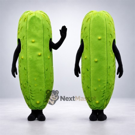 Pickle Mascot Costume - Black Arms and Legs for Food Fairs Pickle Mascot Costume - Black Arms and Legs for Food Fairs