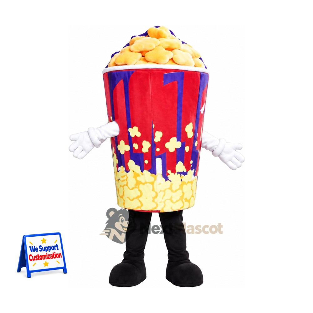 Popcorn Mascot Costume - Red and Blue Carton Popcorn Mascot Costume - Red and Blue Carton