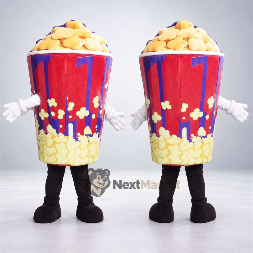 Popcorn Mascot Costume - Red and Blue Carton Popcorn Mascot Costume - Red and Blue Carton
