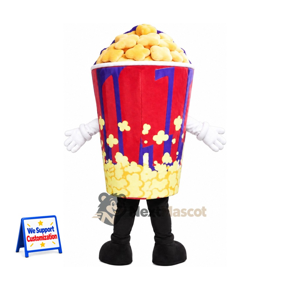 Popcorn Mascot Costume - Red and Blue Carton Popcorn Mascot Costume - Red and Blue Carton