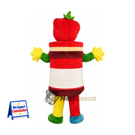 Strawberry Jam Jar Mascot Costume for Food Festivals Strawberry Jam Jar Mascot Costume for Food Festivals