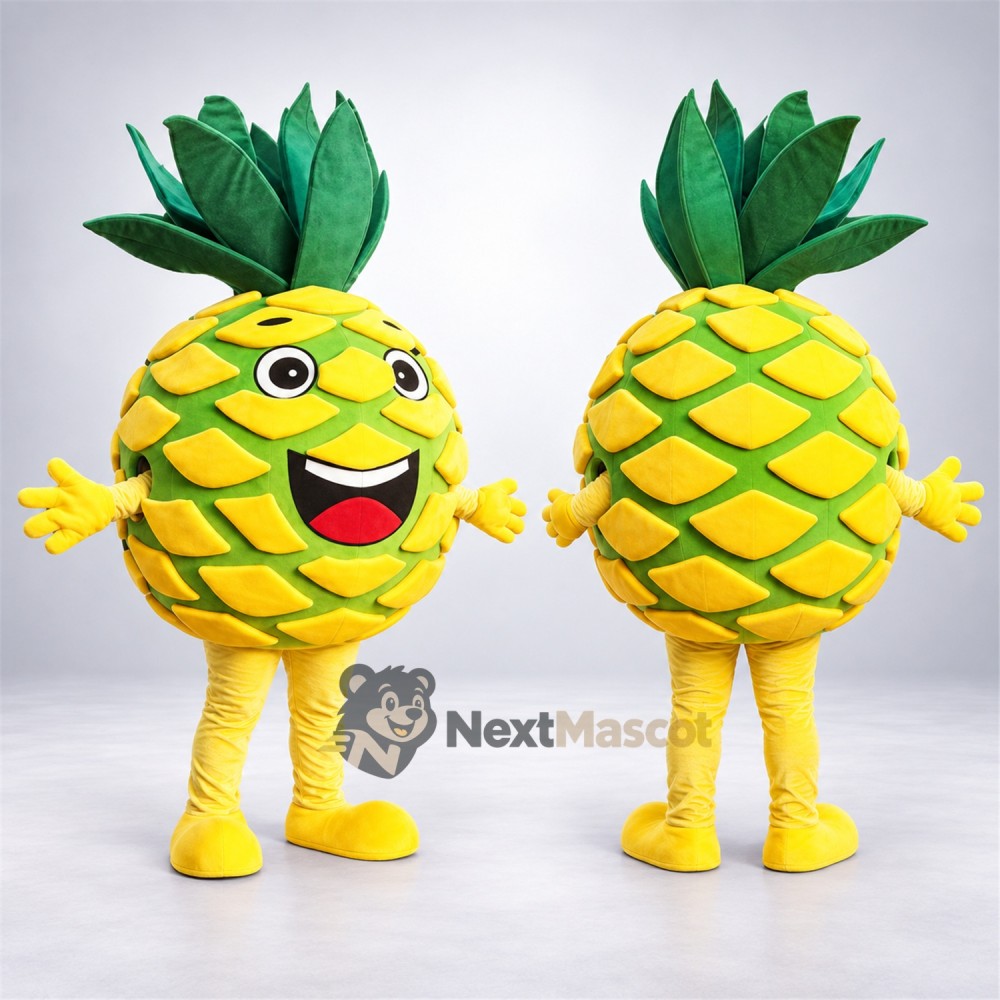 Pineapple Mascot Costume - Green Lattice and Big Smile Pineapple Mascot Costume - Green Lattice and Big Smile