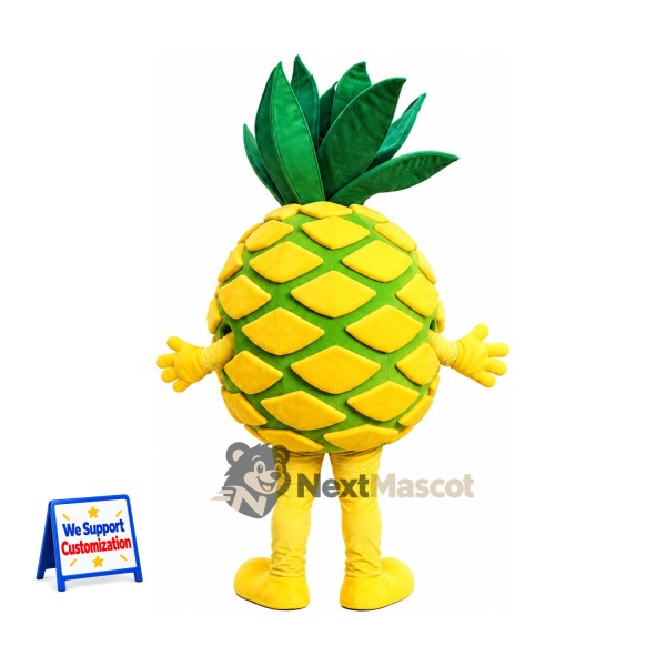 Pineapple Mascot Costume - Green Lattice and Big Smile Pineapple Mascot Costume - Green Lattice and Big Smile