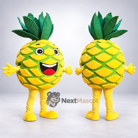Pineapple Mascot Costume - Green Lattice and Big Smile Pineapple Mascot Costume - Green Lattice and Big Smile