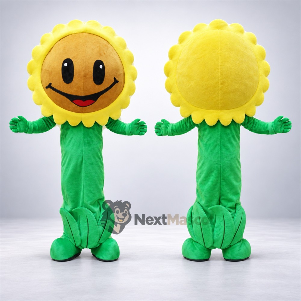 Sunflower Mascot Costume - Yellow Face and Green Body Sunflower Mascot Costume - Yellow Face and Green Body