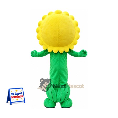 Sunflower Mascot Costume - Yellow Face and Green Body Sunflower Mascot Costume - Yellow Face and Green Body