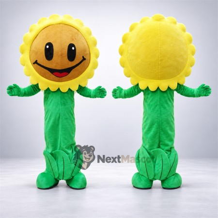 Sunflower Mascot Costume - Yellow Face and Green Body Sunflower Mascot Costume - Yellow Face and Green Body