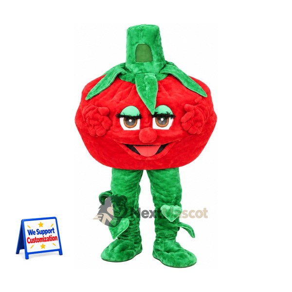 Tomato Mascot Costume - Glasses and Green Legs