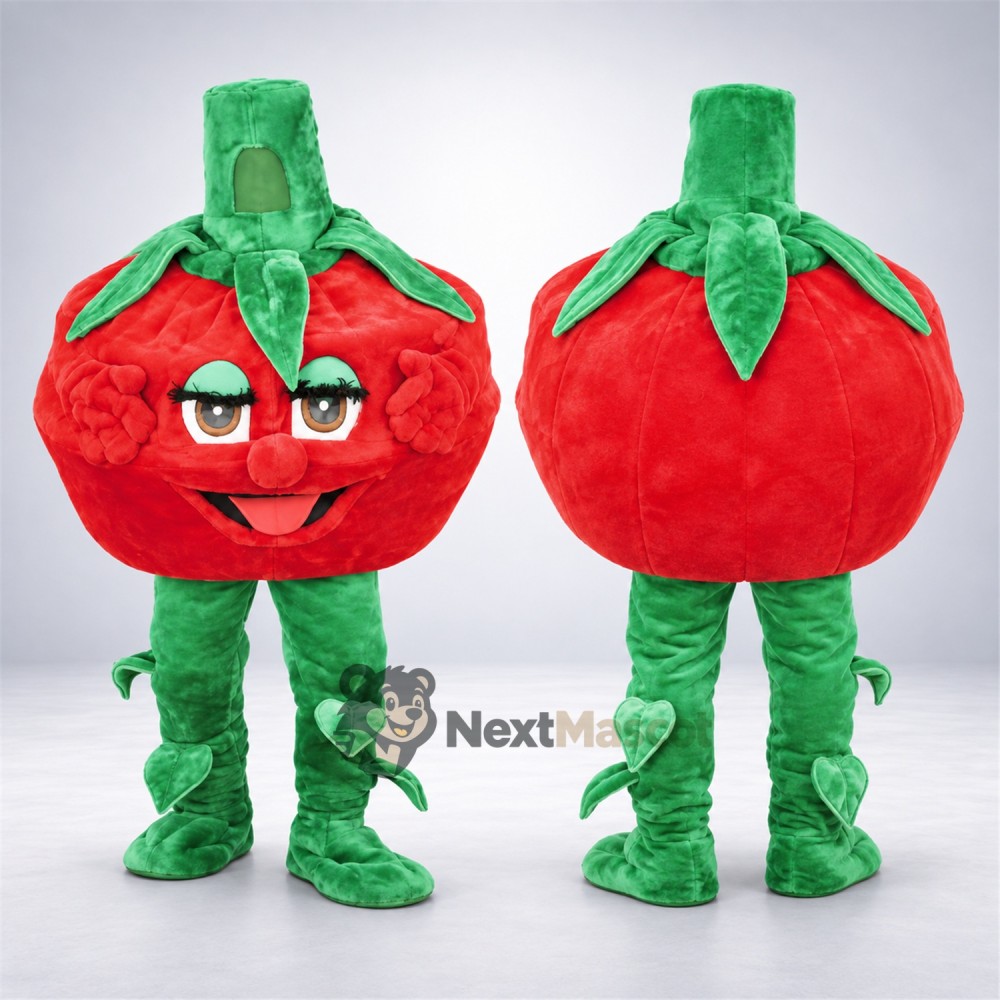 Tomato Mascot Costume - Glasses and Green Legs Tomato Mascot Costume - Glasses and Green Legs