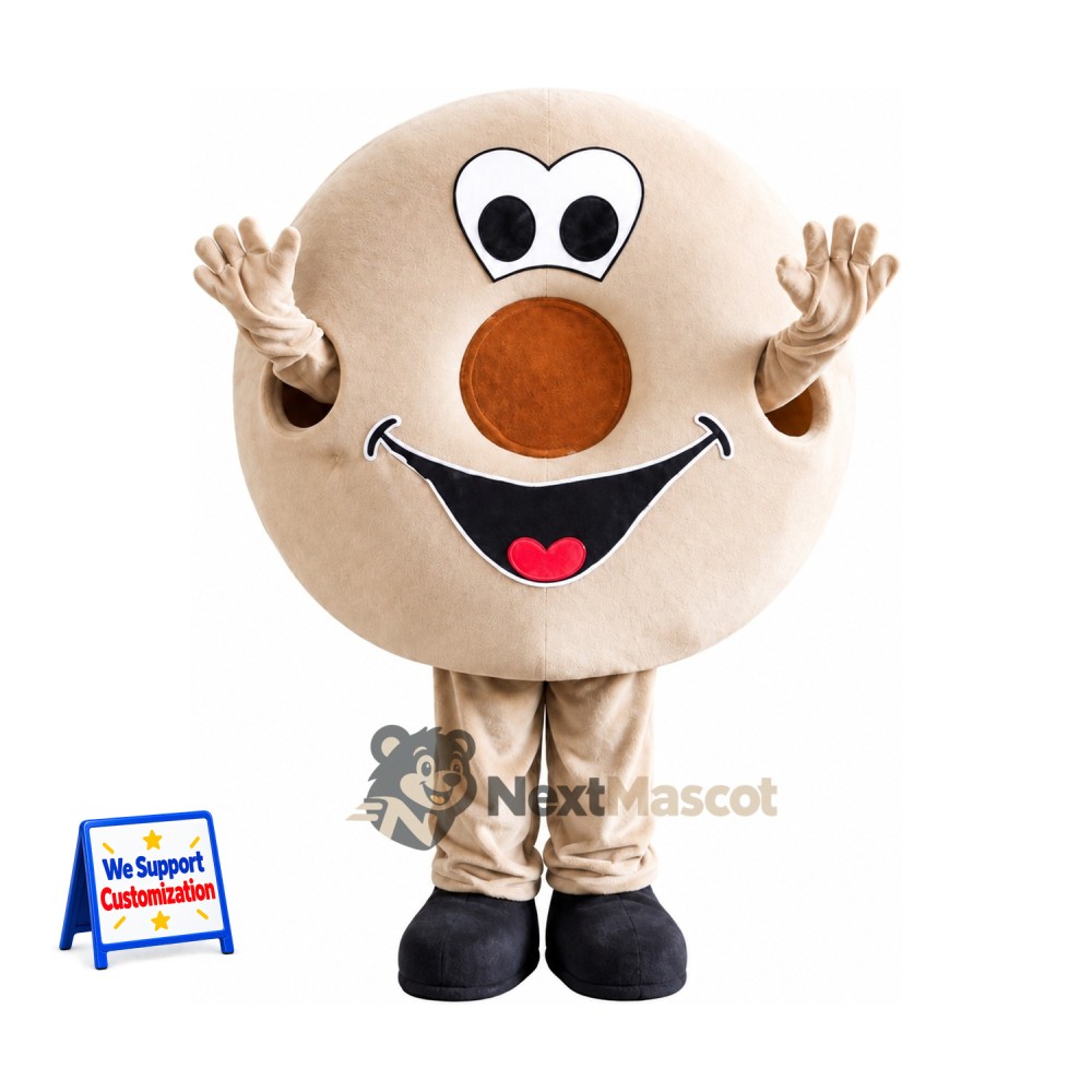 Bagel Mascot Costume - Big Nose and Black Shoes Bagel Mascot Costume - Big Nose and Black Shoes