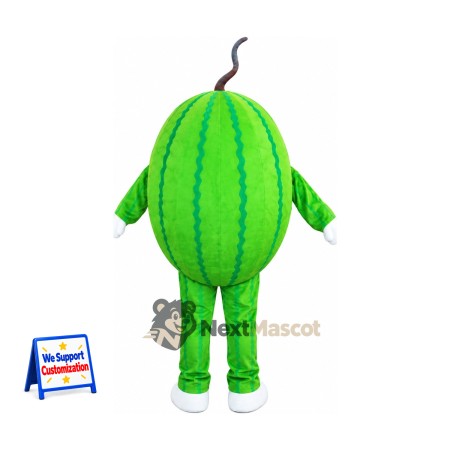 Watermelon Mascot Costume - Green Stripes and White Shoes Watermelon Mascot Costume - Green Stripes and White Shoes