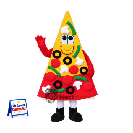 Pizza Slice Mascot Costume - Red Gloves Pizza Slice Mascot Costume - Red Gloves
