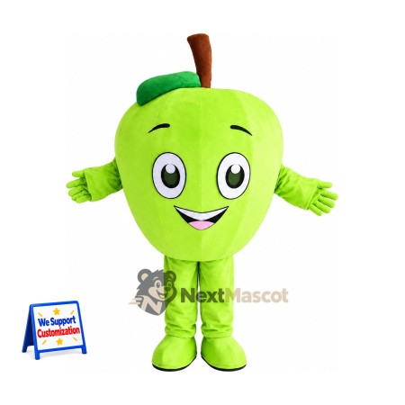 Apple Mascot Costume - Green, Green Legs