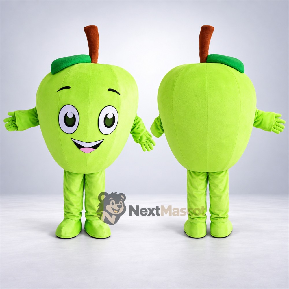Apple Mascot Costume - Green, Green Legs